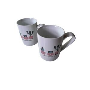 10 STRAWBERRY STREET Whimsical Southwest Can't Touch This Cactus Mug set of 2